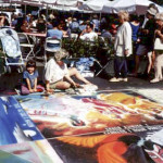 Street Painting Festival 2000, Olivia and me at work.